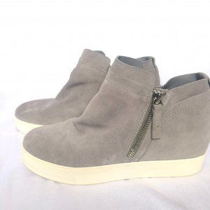 Dolce Vita Women's Grey Suede Wedge Sneakers Size 8.5